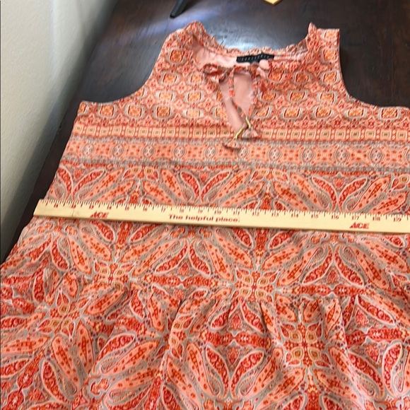 Sanctuary Coral/Grey Print Oversized Tiered Ruffled Sundress Sz S - Picture 16 of 16
